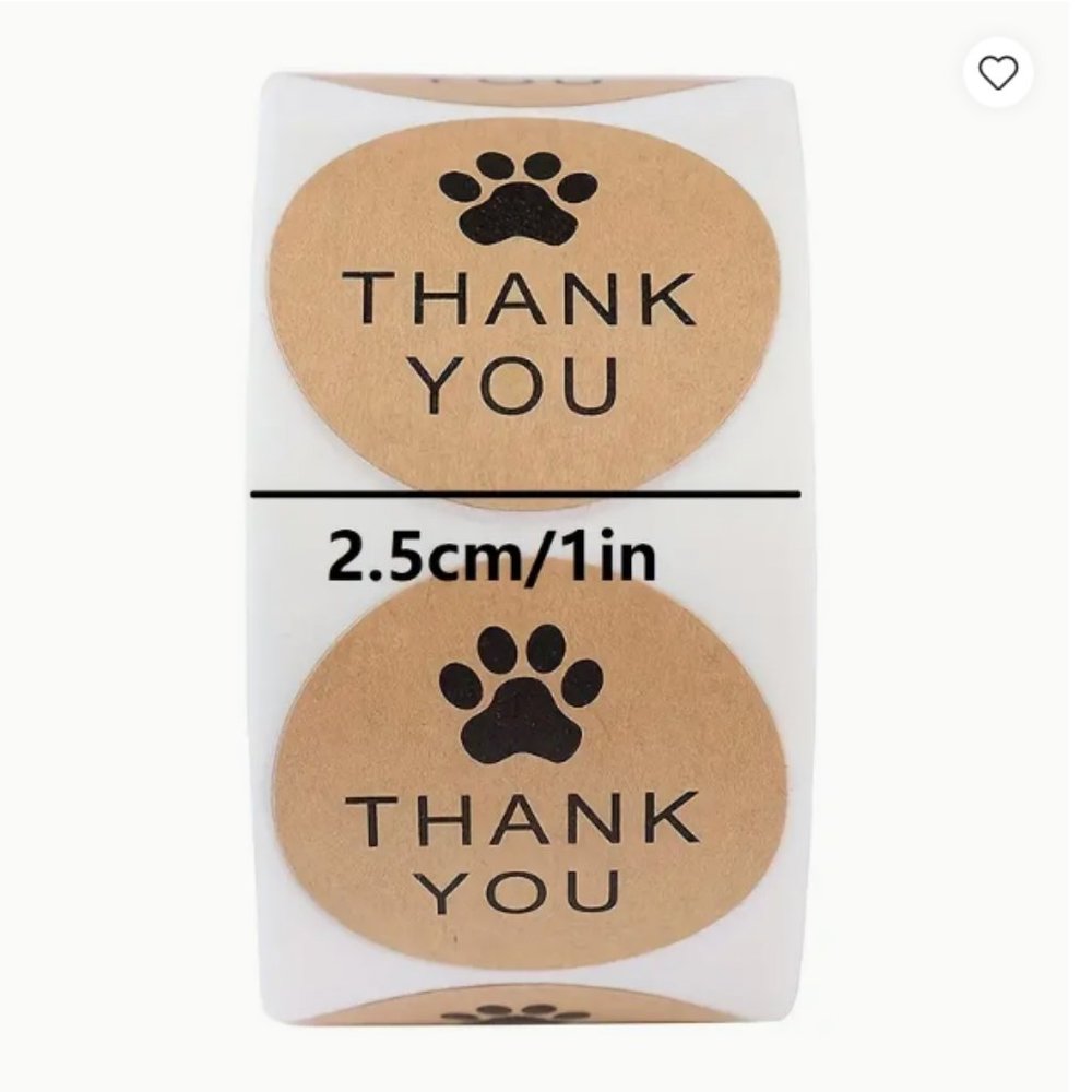 Thank you Stickers - Paw Prints 500 pcs - NWT - Picture 2 of 3